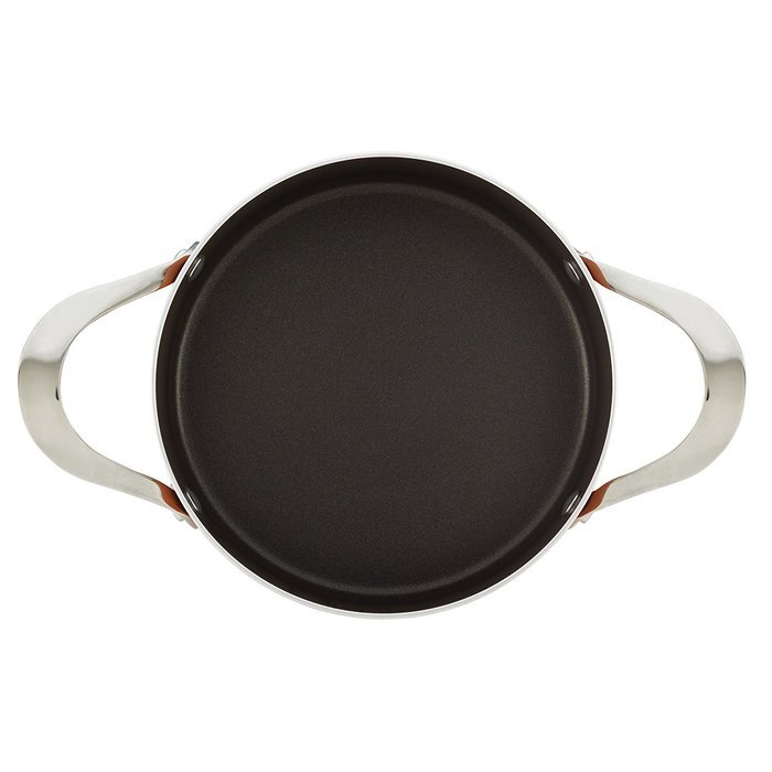 Rachael Ray Cucina Hard Porcelain Enamel Nonstick Covered Round Casserole, 2.5-Quart, Agave Blue N2