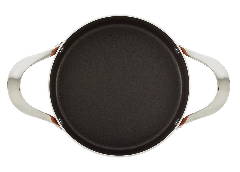 Rachael Ray Cucina Hard Porcelain Enamel Nonstick Covered Round Casserole, 2.5-Quart, Agave Blue N16