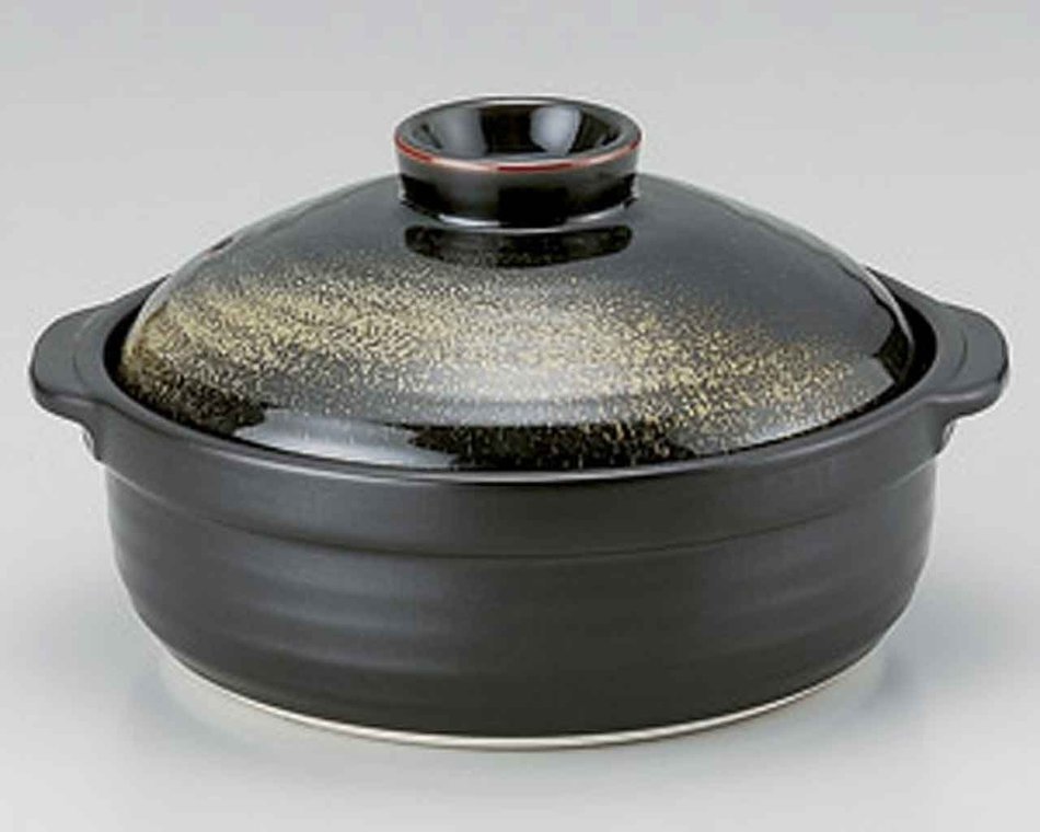 Kinka for 4-5 persons 11.7inch Donabe Japanese Hot pot Black Ceramic Made in Japan