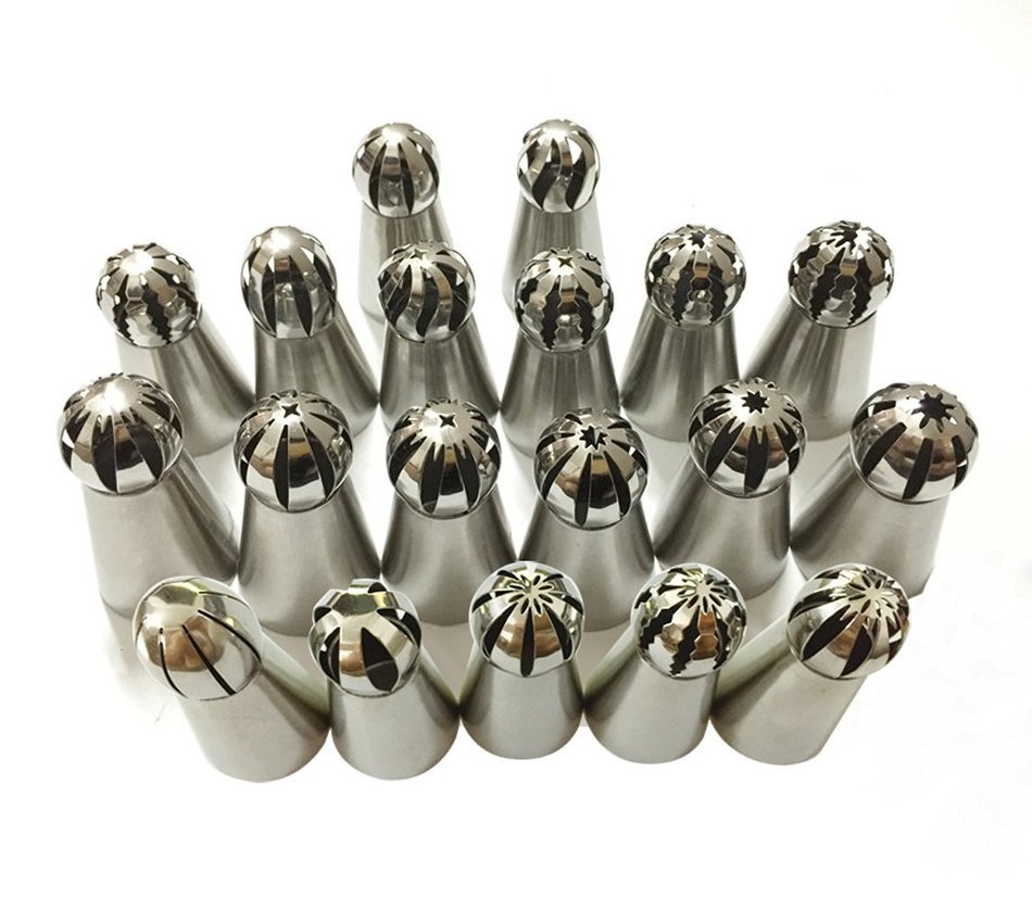 Russian Icing Piping Tips 39 Pcs/set, Kootips 19pcs Ball Tips Russian Icing Piping Nozzles Tips + 20 Disposable...