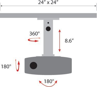 Universal Projector Drop-in Ceiling Mount N3