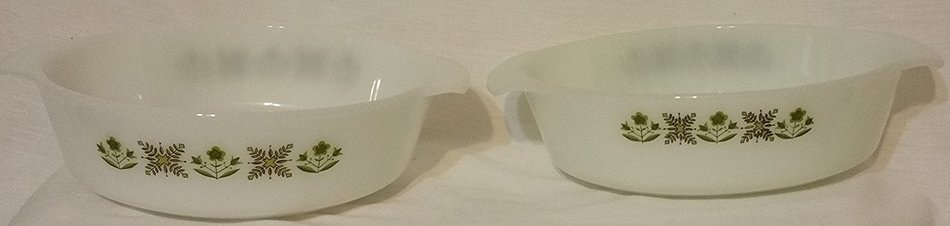 Vintage Anchor Hocking -Fire King - Meadow Green - 2 Piece Set - 1 1/2 Quart & 2 Quart