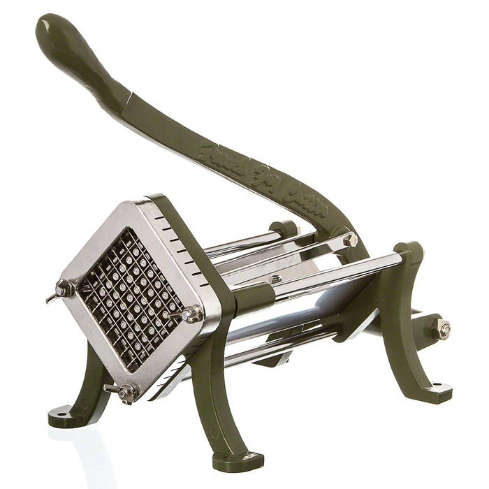 Foodservice Essentials (FFC-50) Commercial French Fry Cutter (1/2-Inch Blade, Die Cast Iron, Green)