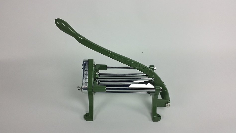 Foodservice Essentials (FFC-50) Commercial French Fry Cutter (1/2-Inch Blade, Die Cast Iron, Green) N6
