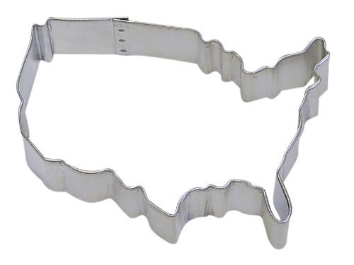 R&M Usa Map 4.5" Cookie Cutter in Durable, Economical, Tinplated Steel