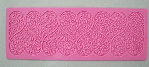 HSE Beautiful Heart design instant fondant silicone lace mold cake mold baking tools cake decorating tools