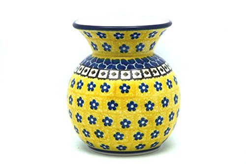 Polish Pottery Vase - Round with 2" Opening - Sunburst