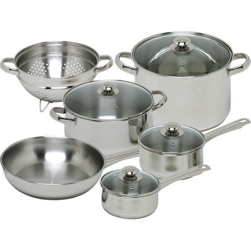 Vesta Stainless Steel 10-Piece Cookware Set by Magefesa