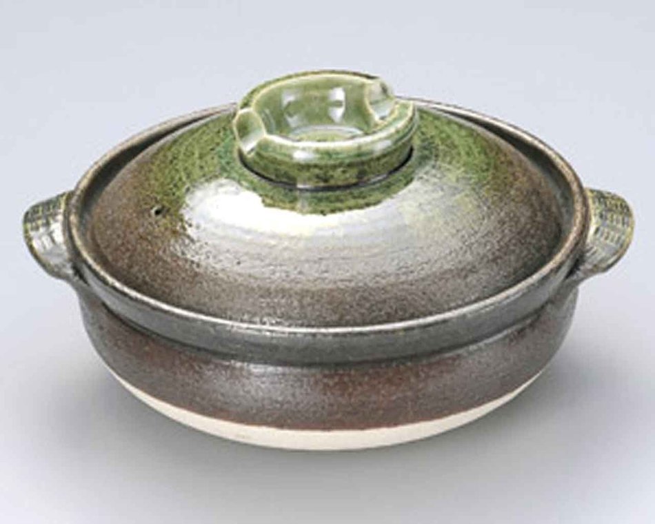Nanban Vidro for 4-5 persons 11.4inch Donabe Japanese Hot pot Green Ceramic Made in Japan
