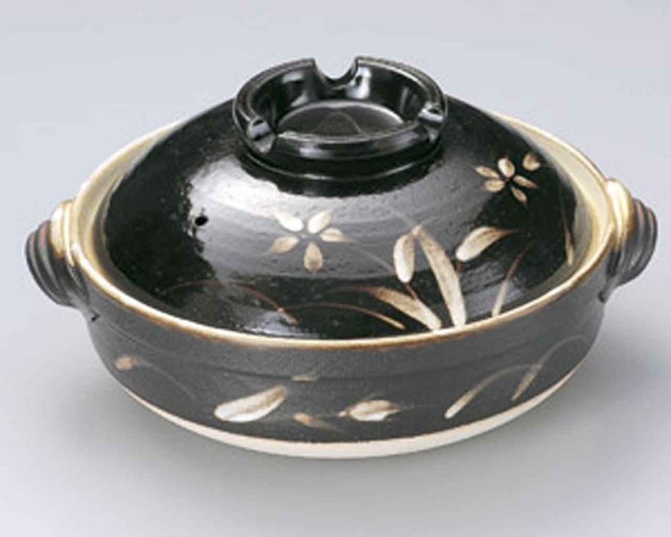 Soka Black-Blow for 3-4 persons 10inch Donabe Japanese Hot pot Black Ceramic Made in Japan