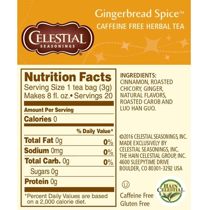 Celestial Seasonings Bengal Spice Herbal Tea, 20 Count (Pack of 6) N34