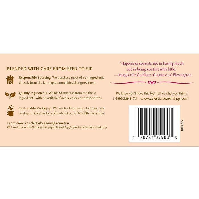 Celestial Seasonings Bengal Spice Herbal Tea, 20 Count (Pack of 6) N76