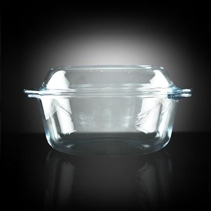 Borcam Bakeware Round Casserole with Glass Cover Gift Boxed (2.2 Quart) N2