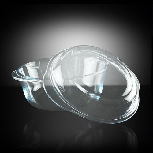 Borcam Bakeware Round Casserole with Glass Cover Gift Boxed (2.2 Quart) N3