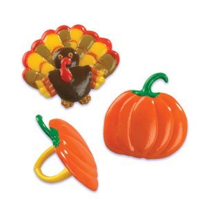 [ 48 ct Cupcake Pakaging Set ]: Clear Cupcake Containers, Brown Baking Cups & Cupcake Topper Rings - Thanksgiving... N2