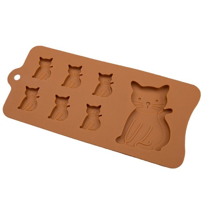 JLHua 5 PCS Emoji Cat Emotion Cake Mold Smiley Chocolate Candy Baking Mould, 7-cavity Random Color N4