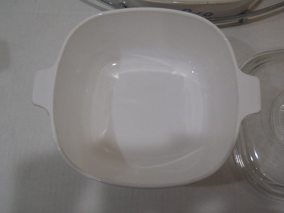 Corning Ware Cornflower Blue Vintage Casserole Dishes A-10-B & P-2 1/2-B with Rack/Trivet N3