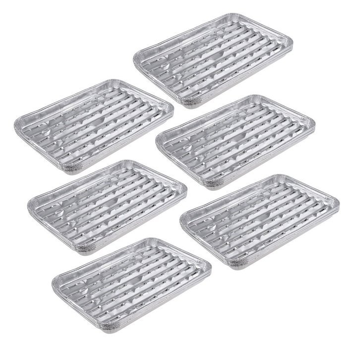 Kmise Large Disposable Aluminum Foil Barbecue Grill Plate for Home Picnic and BBQ 6 Pcs