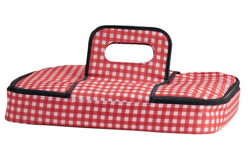 Design Imports Insulated Casserole Carrier in Red and White