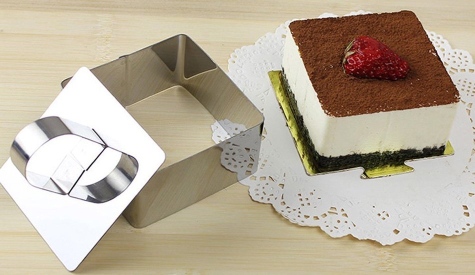Stainless Cake Mold DIY Round Heart Flower Cake Mold Maker for Baking Set of 4 Mousse Dressert Forming Ring Non... N4