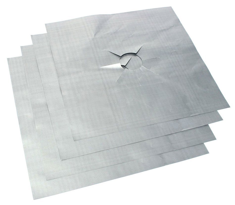 Gooday 8 Pcs x Aluminum foil Teflon Gas Hob Oil Protector Liner Reusable Stove Clean Mat Pad,27x27cm/ 10.6x10.6...