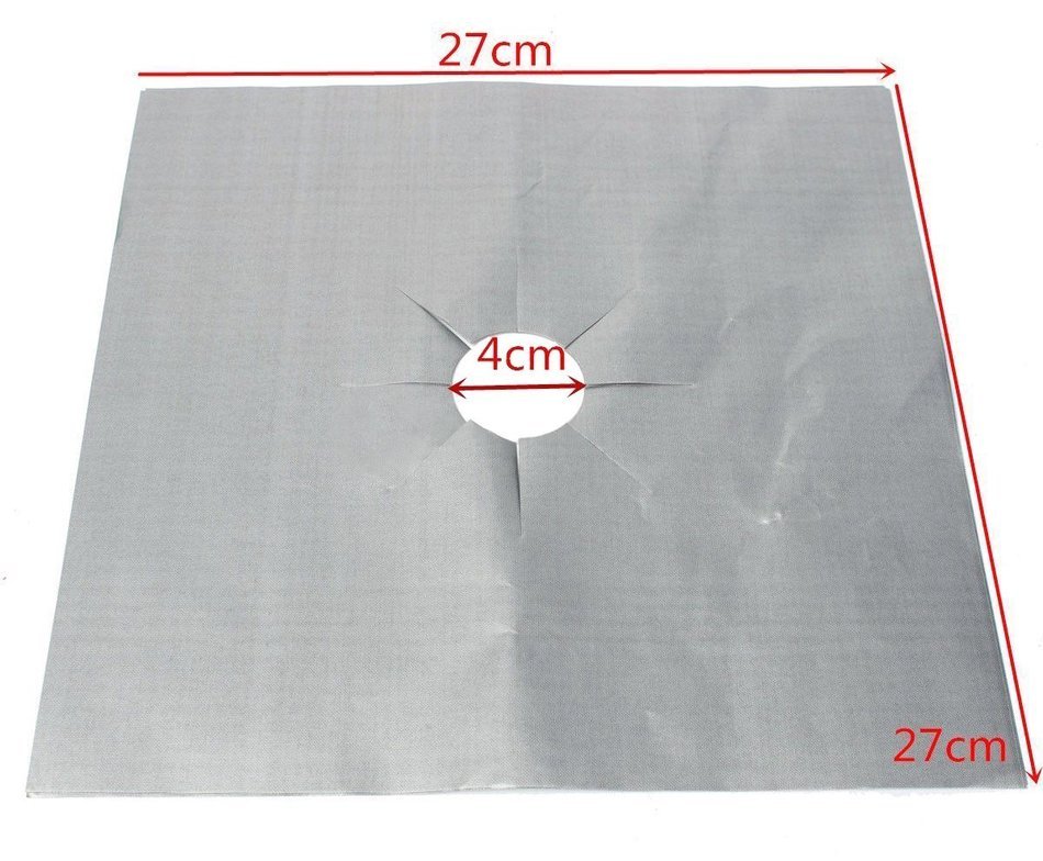 Gooday 8 Pcs x Aluminum foil Teflon Gas Hob Oil Protector Liner Reusable Stove Clean Mat Pad,27x27cm/ 10.6x10.6... N9
