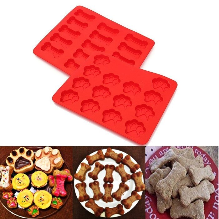 "2Pcs Flexible Silicone Footprint Bone Cake Mold Chocolate Kitchen Baking Tools" shopping N5