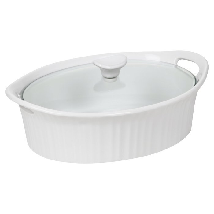 Corningware French White III Round Casserole with Glass Cover, 1.5-Quart N3