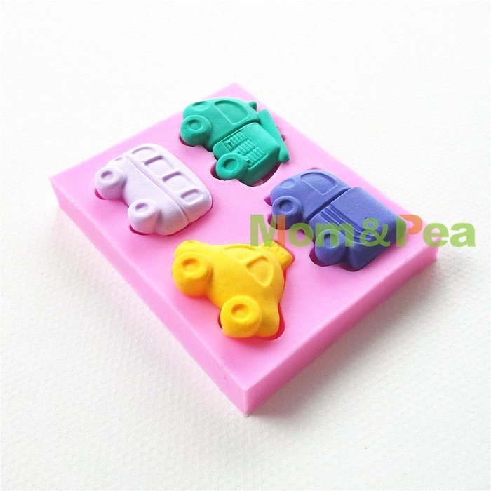Mom&pea 0657 Cartoon Cars Shaped Silicone Mould for Fondant Cake Sugar Paste Cake Decoration 3d Cake Toppers Mold... N2