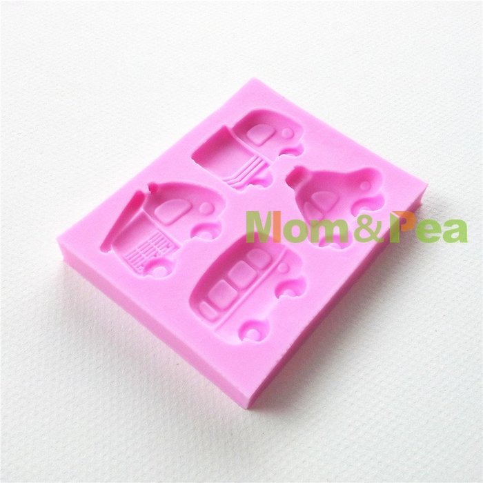 Mom&pea 0657 Cartoon Cars Shaped Silicone Mould for Fondant Cake Sugar Paste Cake Decoration 3d Cake Toppers Mold... N4
