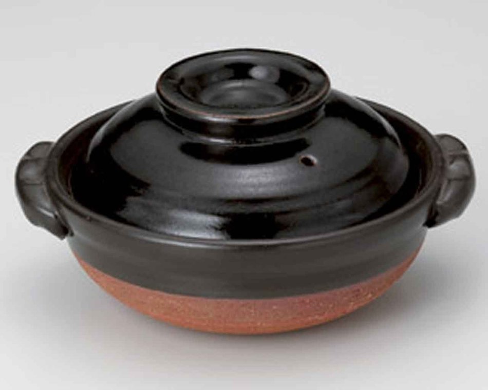 Tenmoku for 1-2 persons 6.7inch Donabe Japanese Hot pot Black Ceramic Made in Japan