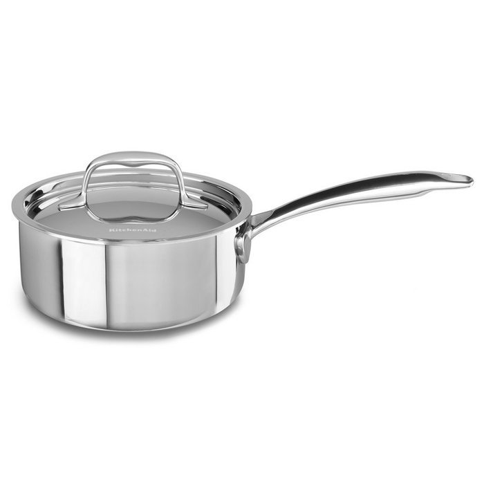 KitchenAid KCT60CSST Tri-Ply Stainless Steel 6-Quart Low Casserole with Lid Cookware - Stainless Steel N8