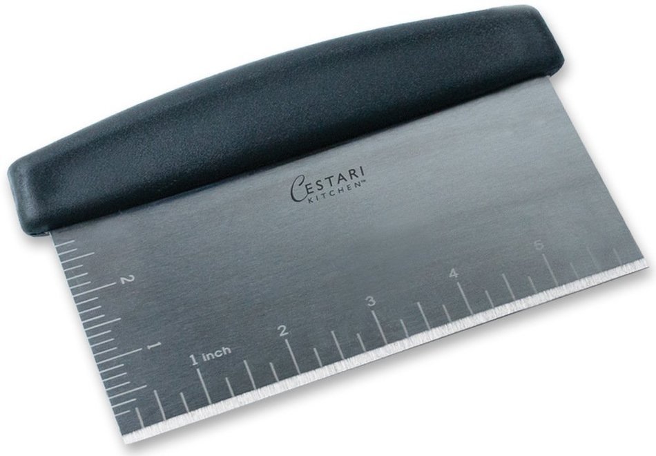 Pastry Scraper and Cutter : Professional Quality Stainless Steel Bench Knife , Dough Scraper , Nut Chopper , Chocolate...