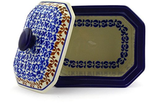 Polmedia Polish Pottery 6-inch Stoneware Jar with Lid H7909E Hand Painted from Ceramika Artystyczna in Boleslawiec... N2