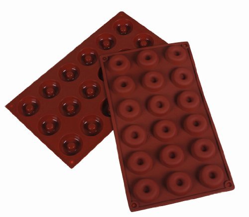 DGI MART Party Supplies 18-cavity Adorable Mini Donut Shaped Ice Cake Chocolate Sugar Decorating Silicone Mini...
