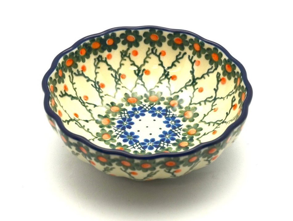 Polish Pottery Bowl - Shallow Scalloped - Small - Primrose