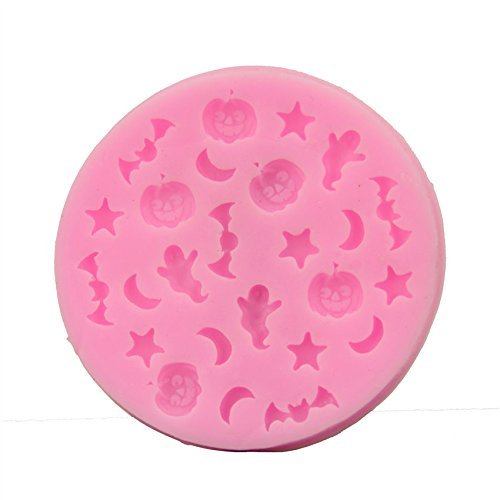 Mr.S Shop DIY Halloween Cartoons With Moons Stars Pumpkins Ghosts Bats Silicone Mold Fondant Cake Chocolate Mould... N3