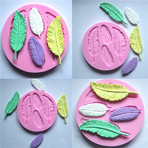 "Silicone 3D Feather Fondant Mold Cake Decoration DIY Mold Mould" shopping N2