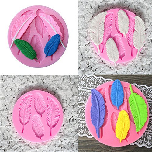 "Silicone 3D Feather Fondant Mold Cake Decoration DIY Mold Mould" shopping N3