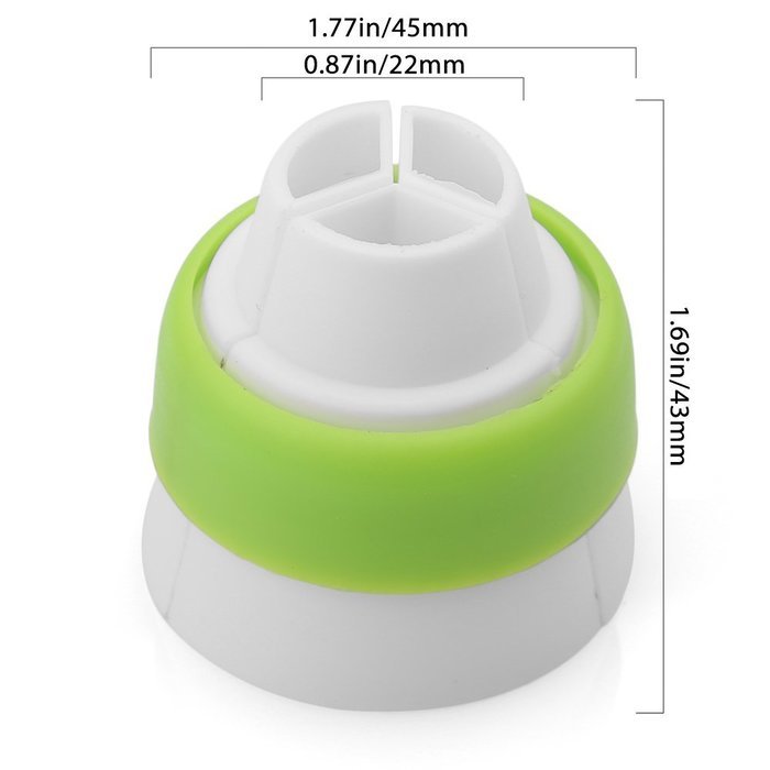 Pack of 2 - UTEN Tri-color Coupler Russian Nozzles Cupcake Icing Piping Bag Converter Bakeware Tool N4