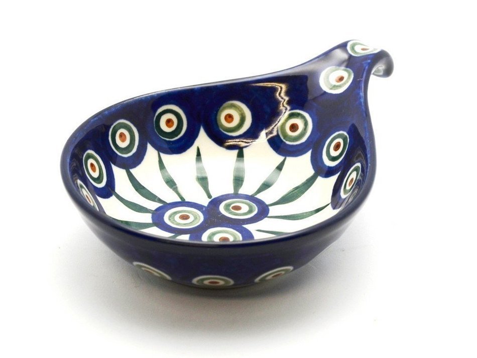 Polish Pottery Spoon/Ladle Rest - Peacock