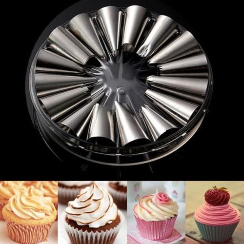 16pcs Icing Piping Nozzles Pastry Tips Fondant Cake Sugarcraft Decorating Tool