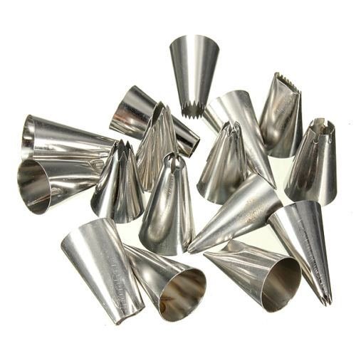 16pcs Icing Piping Nozzles Pastry Tips Fondant Cake Sugarcraft Decorating Tool N3