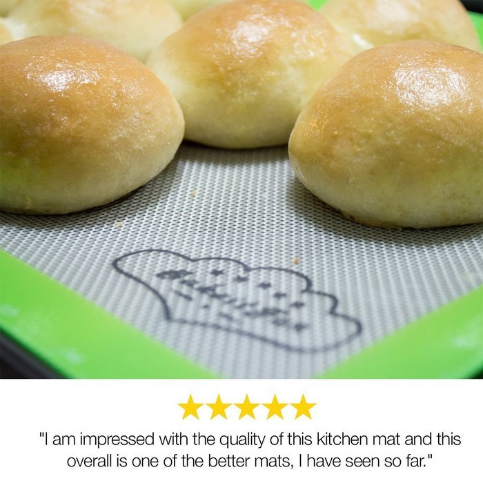 BakeitFun Silicone Baking Mat With Measurements, Half Sheet 16-1/2" x 11". Bonus Digital eBook included N8
