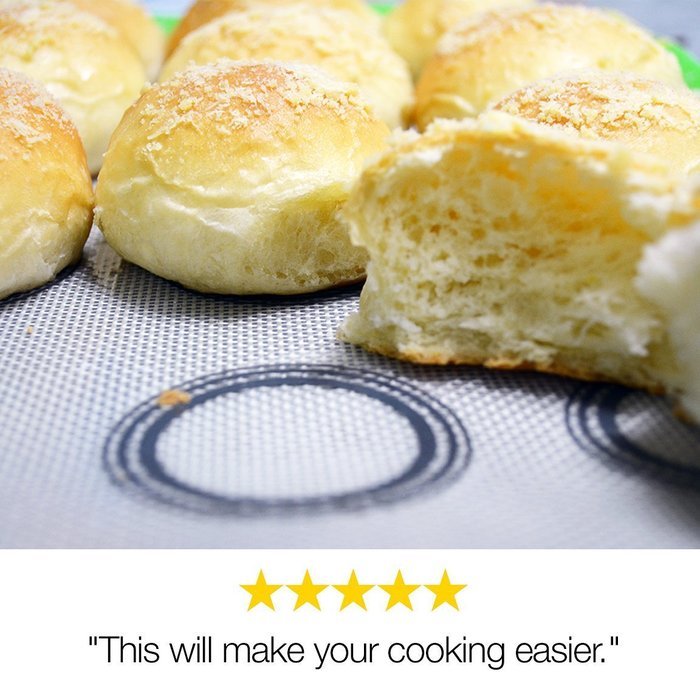 BakeitFun Silicone Baking Mat With Measurements, Half Sheet 16-1/2" x 11". Bonus Digital eBook included N11
