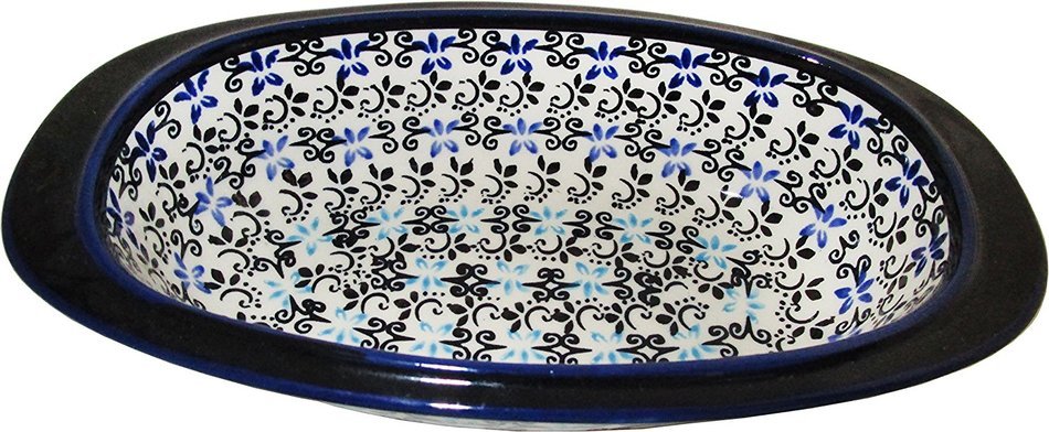 Boleslawiec Stoneware - Polish Pottery Oval Baking Dish - Forget-Me-Not