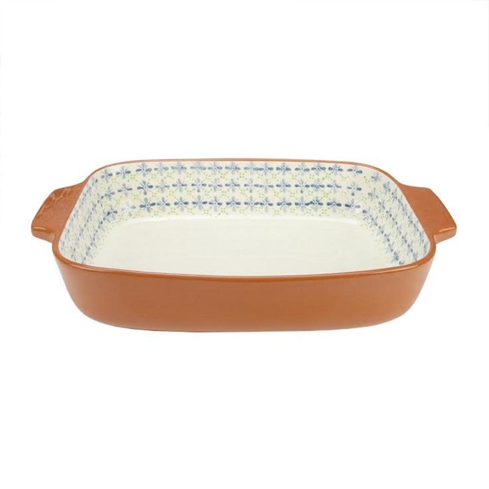 French Countryside Flower Rectangular Terracotta Oven Baking Dish free ...