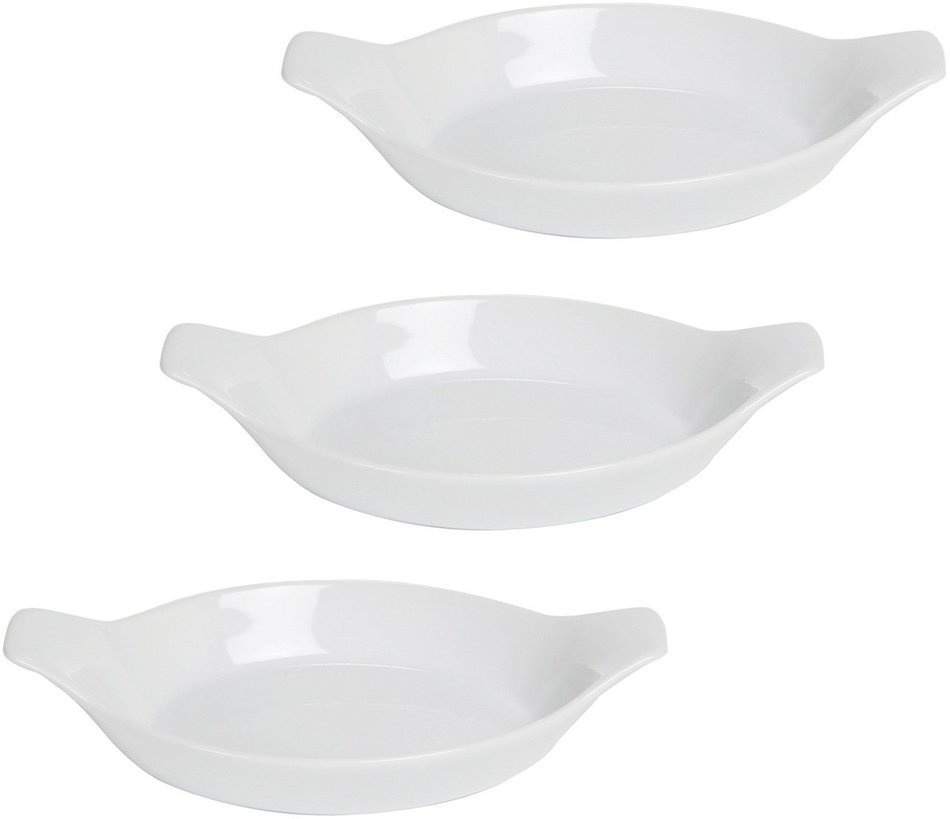 Anchor Hocking 95927 Ceramic 3.5 Qt. White Oblong Baking Dish N5