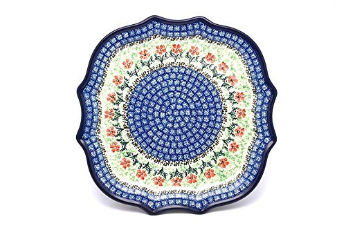 Polish Pottery Tray - Serpentine Edge - Maraschino