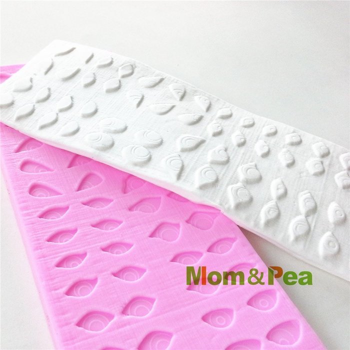 Mom&pea 0522 Eyes Lace Shaped Silicone Mould for Fondant Cake Sugar Paste Cake Decoration 3d Cake Toppers Mold...